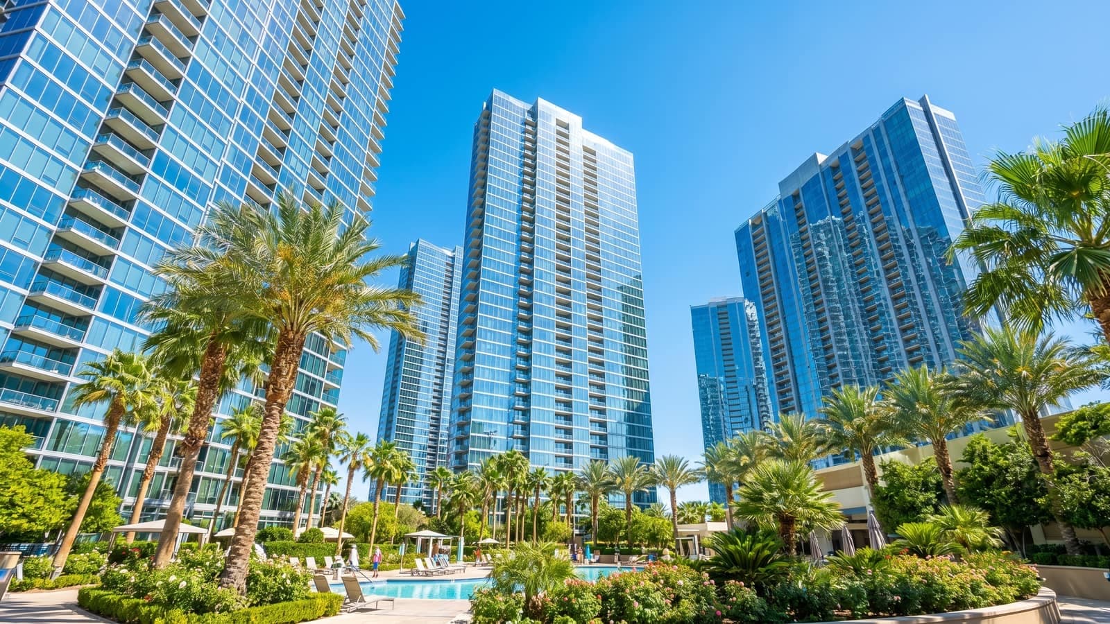 Turnberry Place four-tower luxury high-rise community with guard-gated entry near the Las Vegas Strip, ZIP 89109